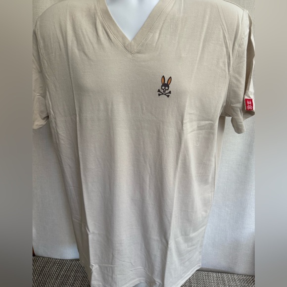 Psycho Bunny Beige V-Neck Tee - Picture 1 of 6